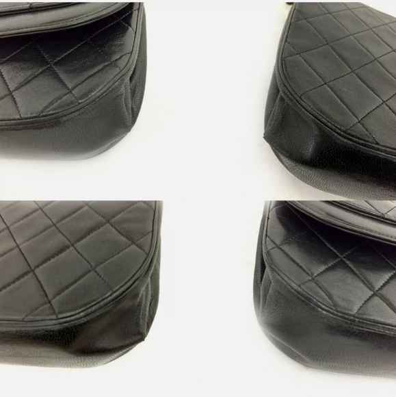 🎉🎉HP🎉🎉Vintage CHANEL Black Half Moon Flap Shoulder Bag - Picture 6 of 12